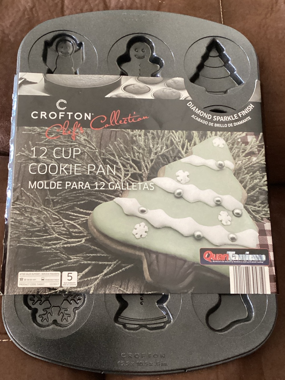 NEW-NEW Crofton Chef’s Collection 12 Cup Cookie Pan Diamond Sparkle Finish